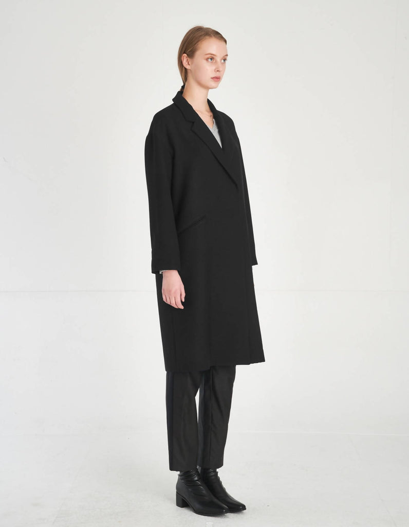 Minimalist Design Loose Fit Wool Coat