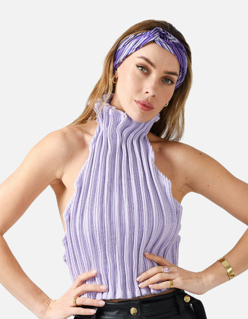 Purple-Striped-Silk-Twill-Scarf-Kargede-Designer-Scarf-Hair
