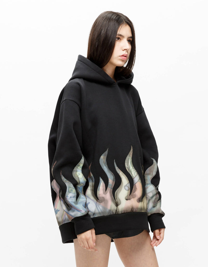 Hoodie with Reflective Fire