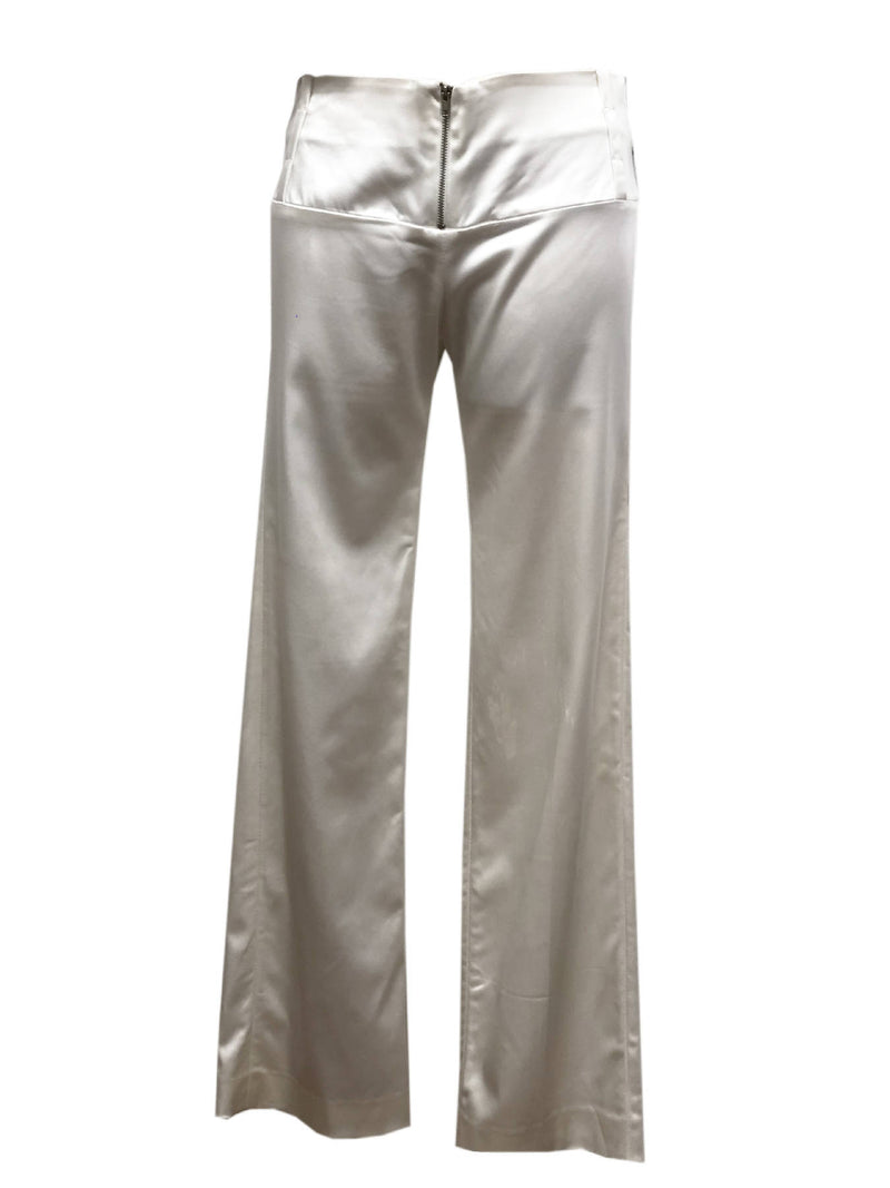 Elastic straight trousers