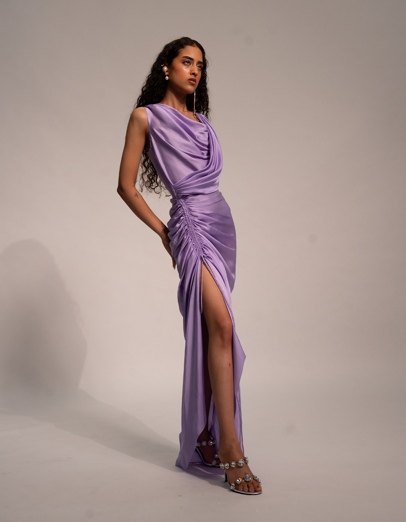 Lavender cascade dress