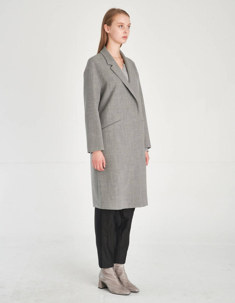 Minimalist Design Loose Fit Wool Coat