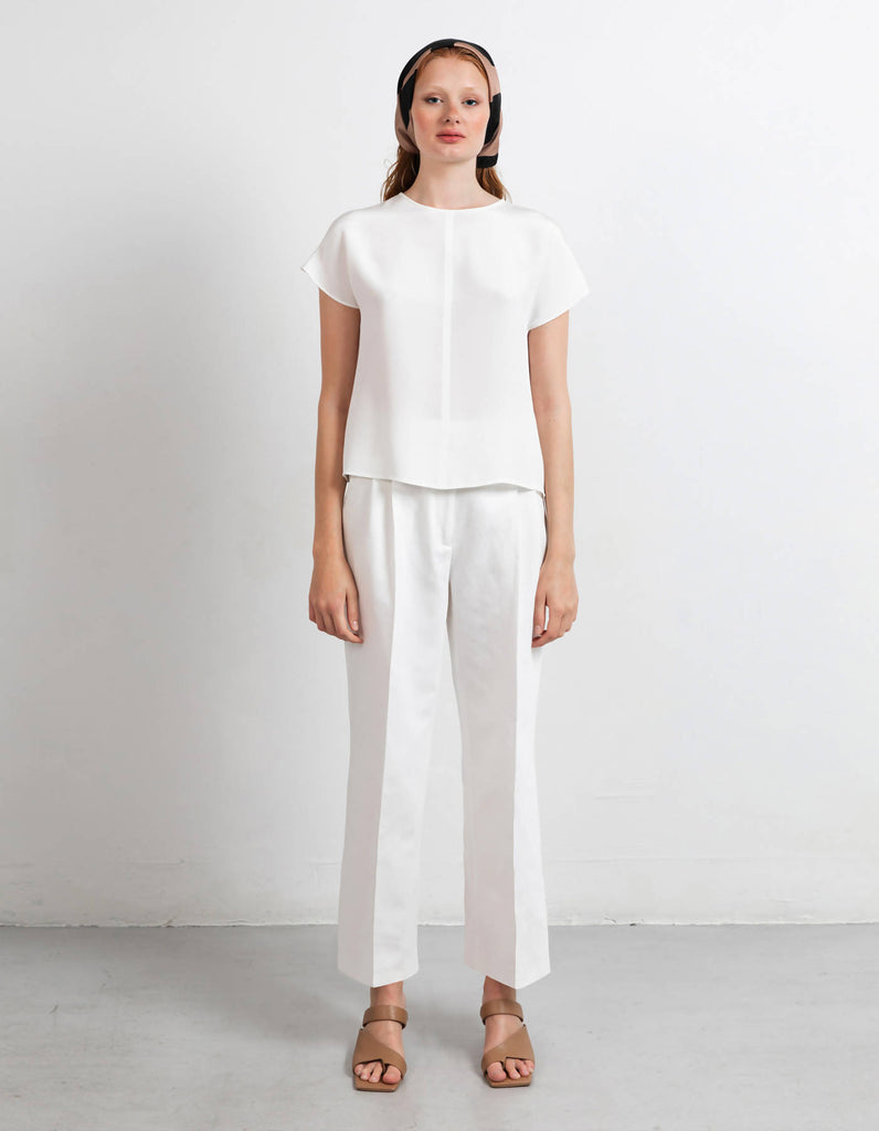 Revolution Top Off White Silk Crepe