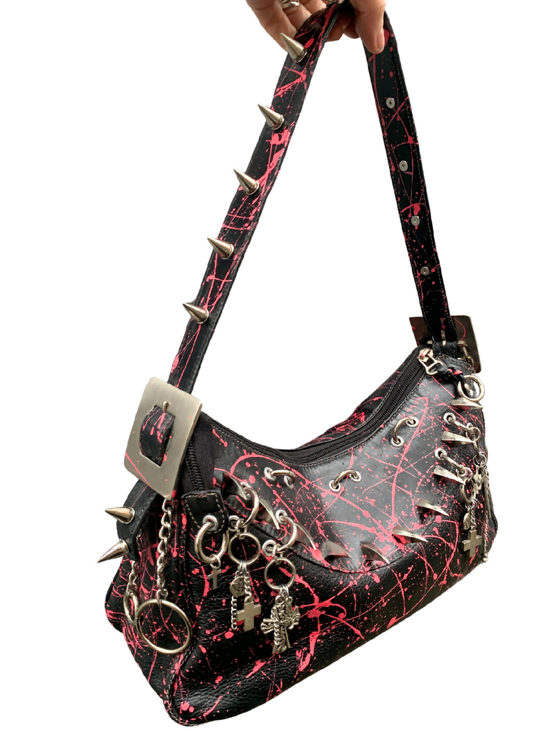 Pink Splatter Leather Bag