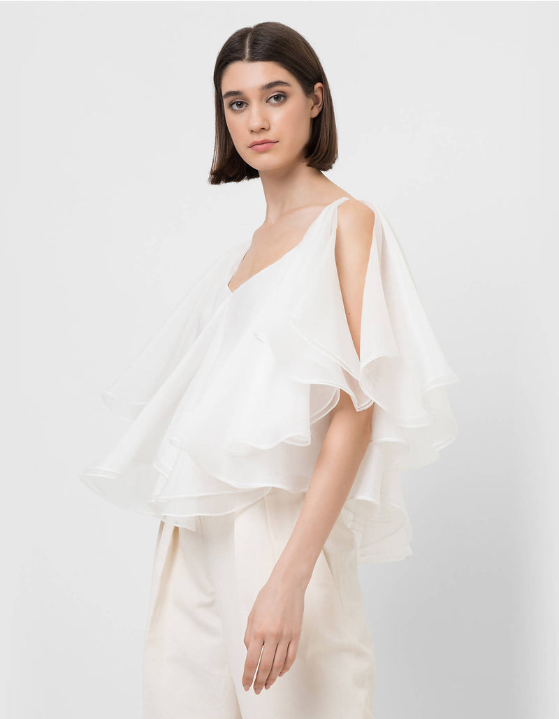 2047 White Organza Top