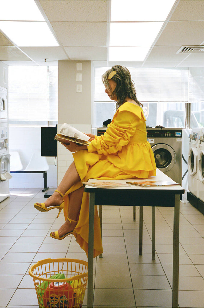 MARIGOLD YELLOW PANTS WITH RUFFLES