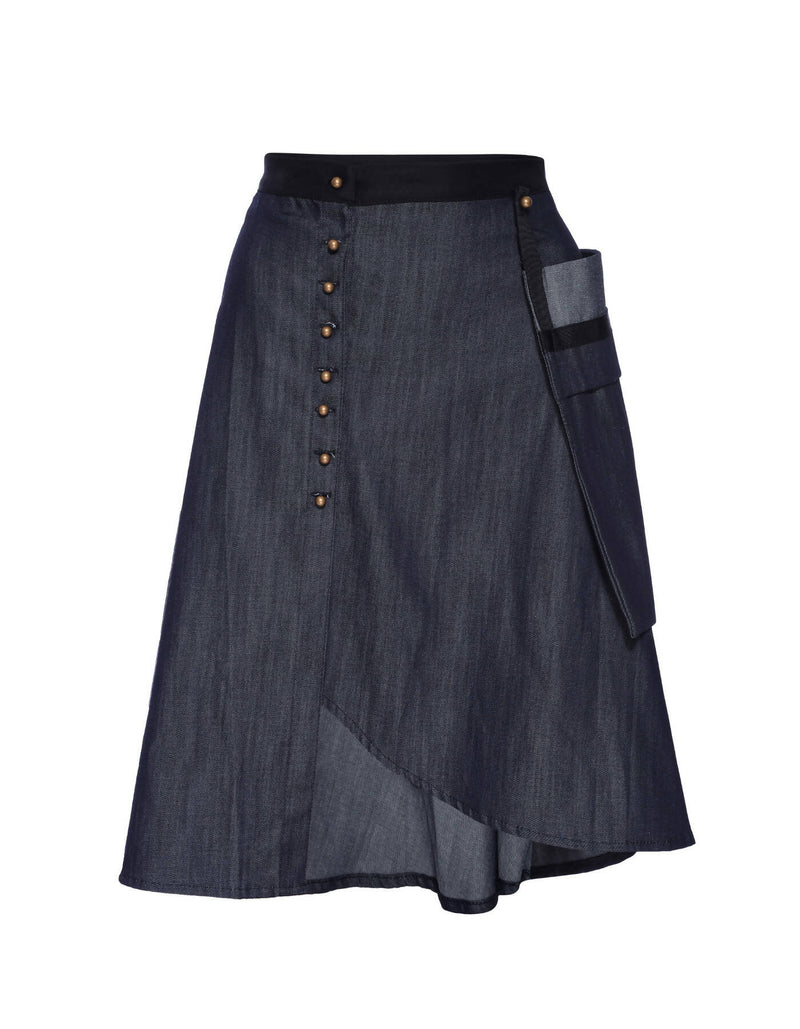 Jessica Button Down Denim Skirt