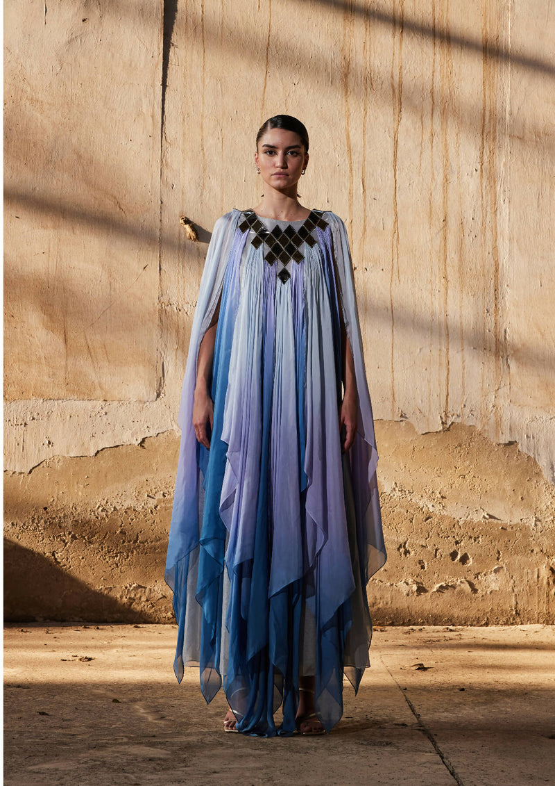 Gradient Fall-Panelled Kaftan