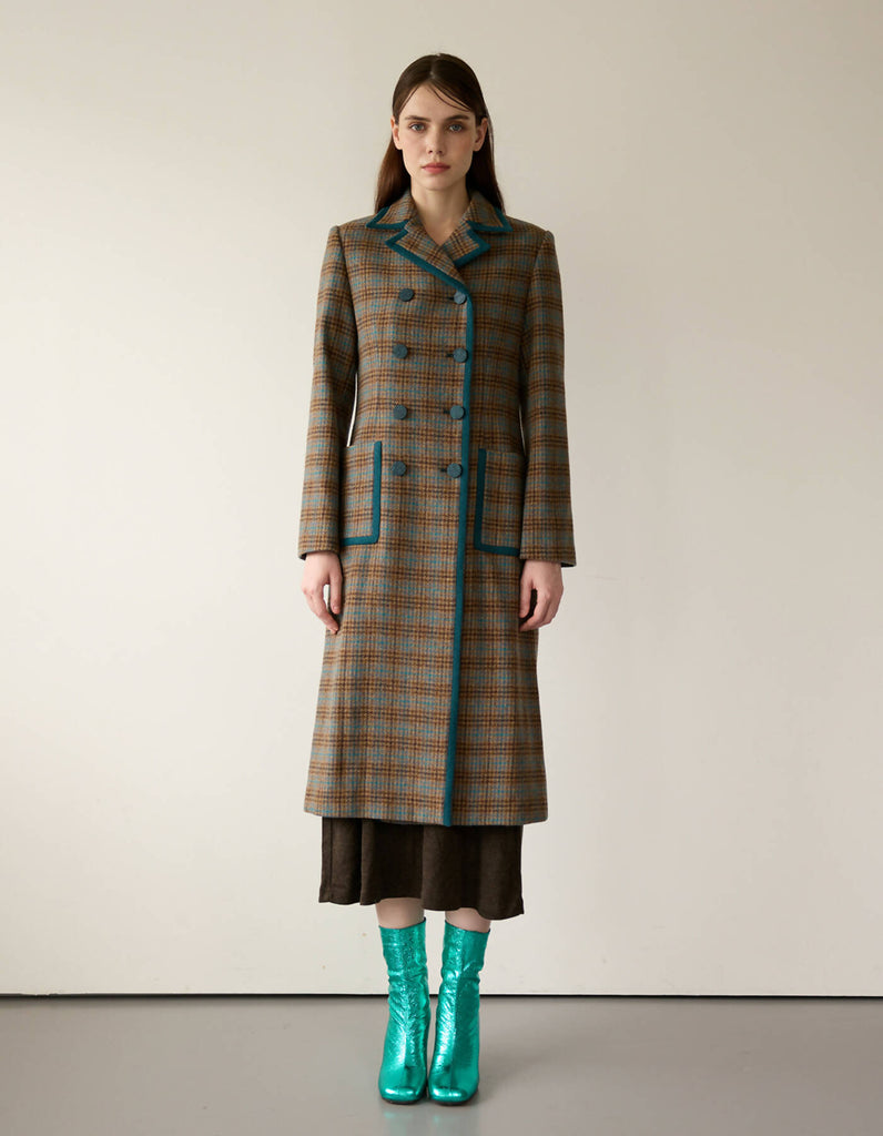 Classical Check Long Coat