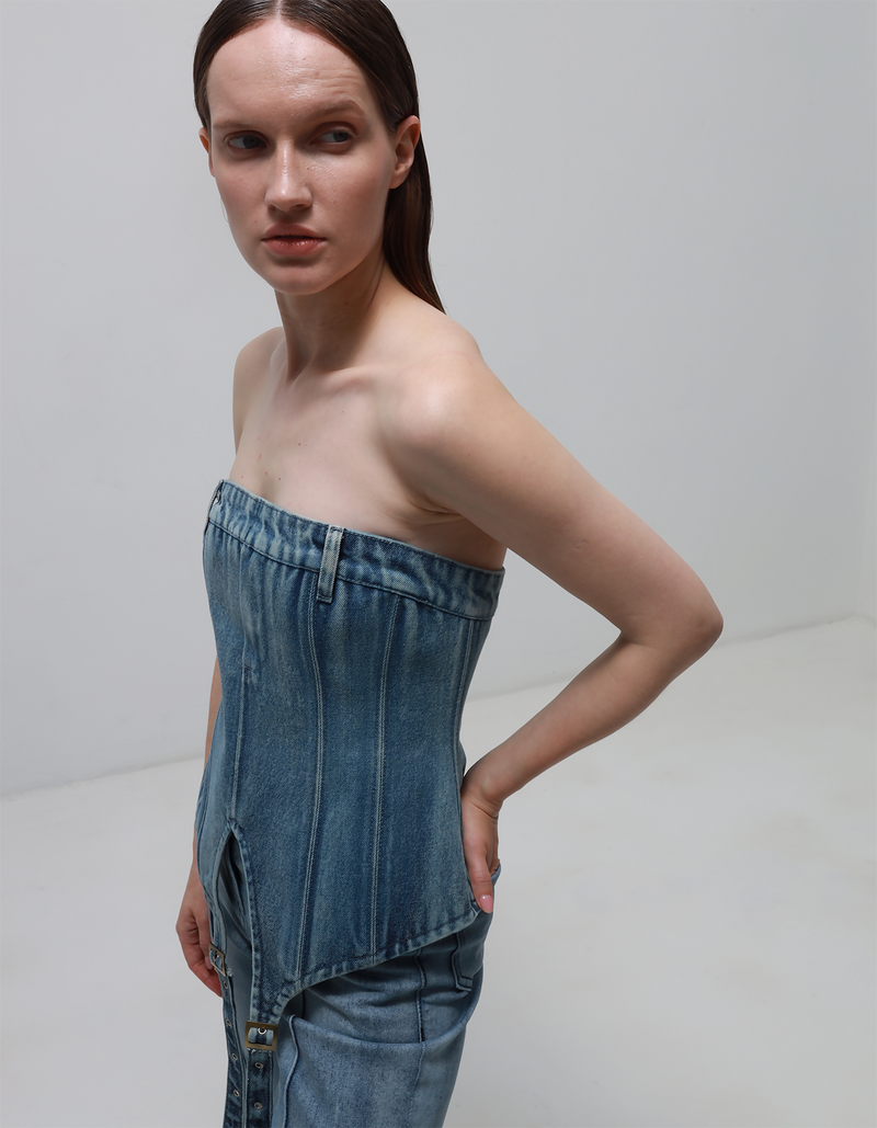 Denim corset