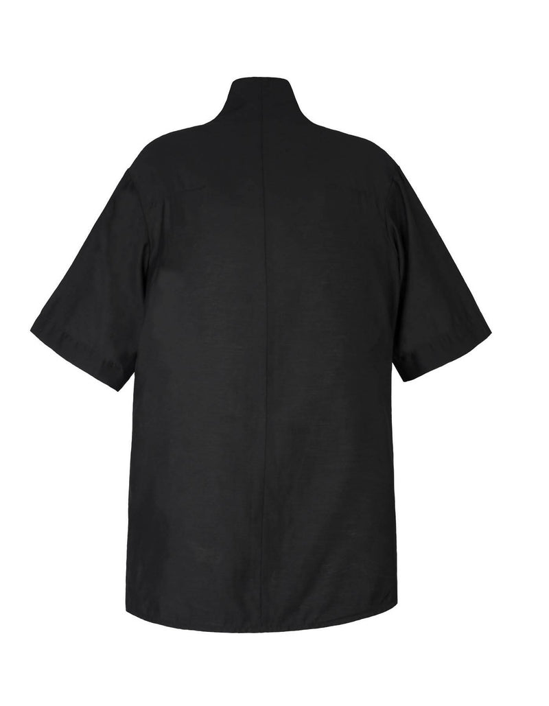 Kimono Style Deconstructed Shirt With Short Sleeves