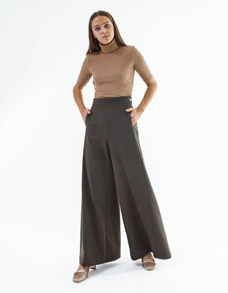 Wool Wide-Leg Pants