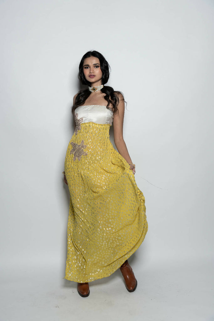 Lurex Georgette Woven Gown