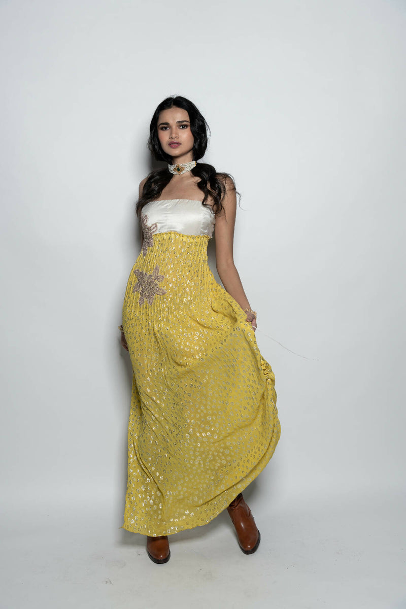 Lurex Georgette Woven Gown