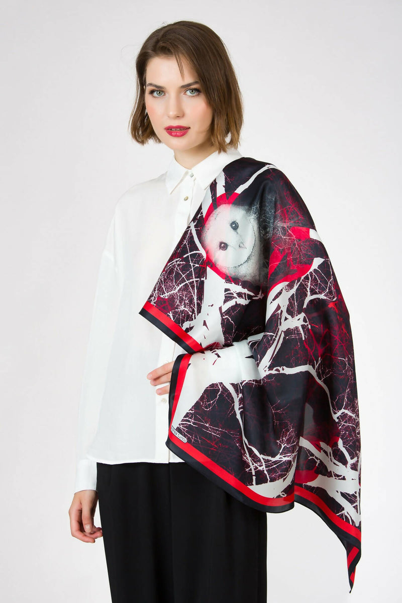 The Red Owl silk scarf