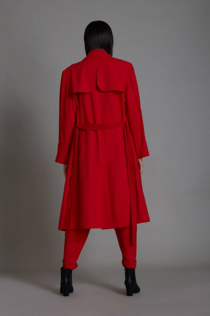 Red Milestone Trench Jacket