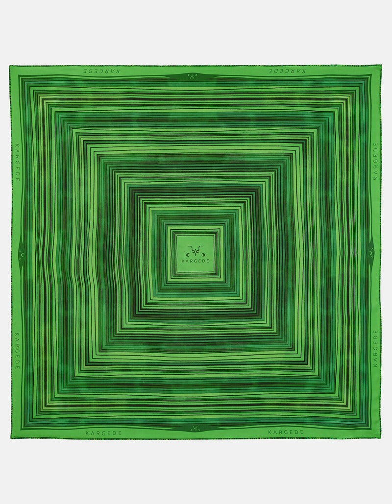 Green-Striped-Silk-Twill-Scarf-Kargede-Designer-Flat