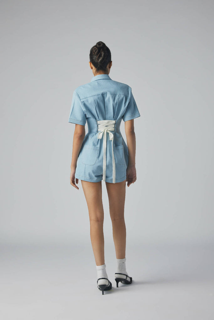 DENIM MEXI PLAYSUIT