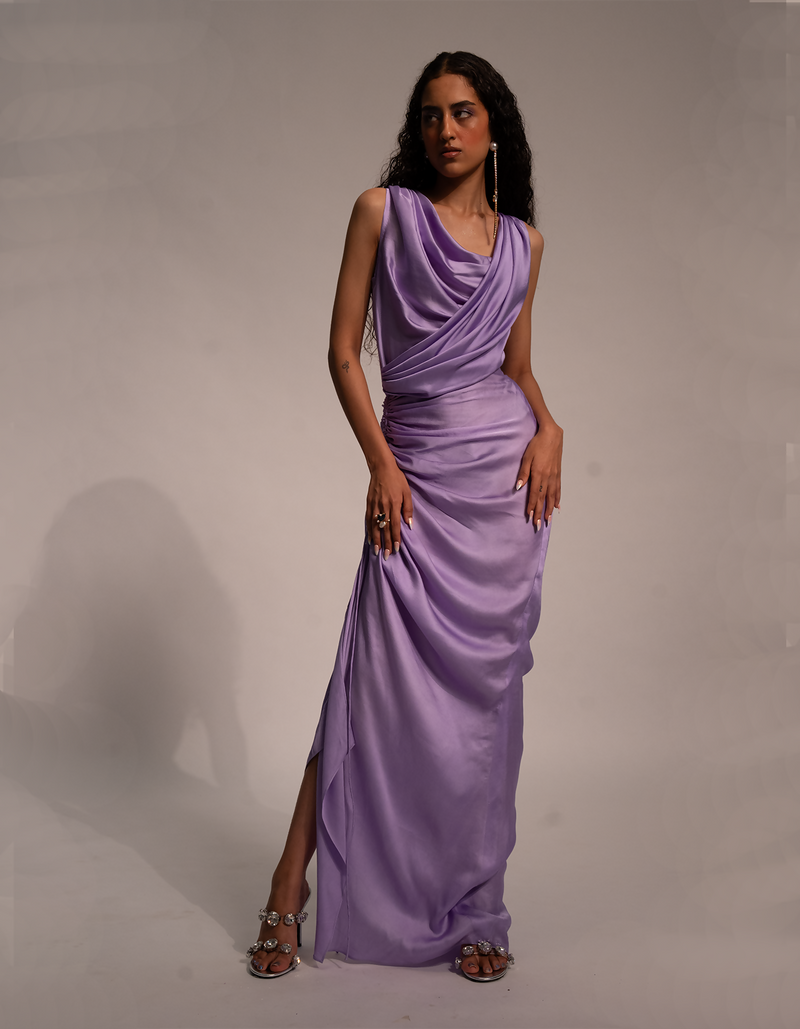 Lavender cascade dress