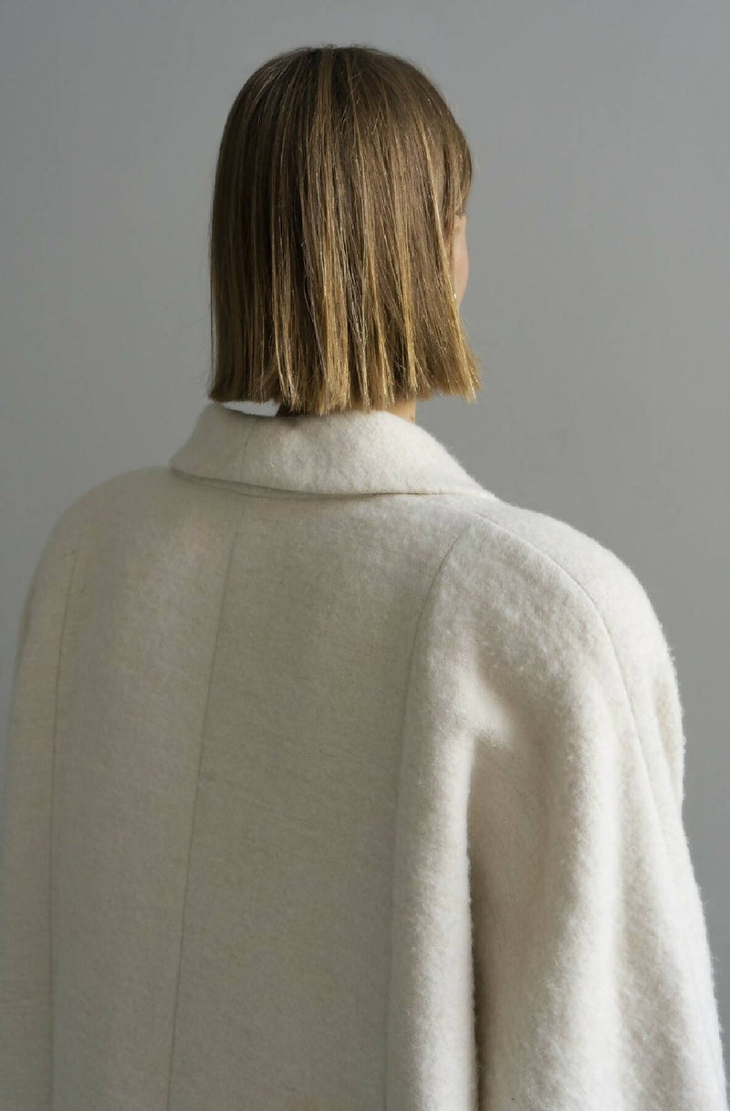 KOSIV CREAM HEMP WOOL COAT