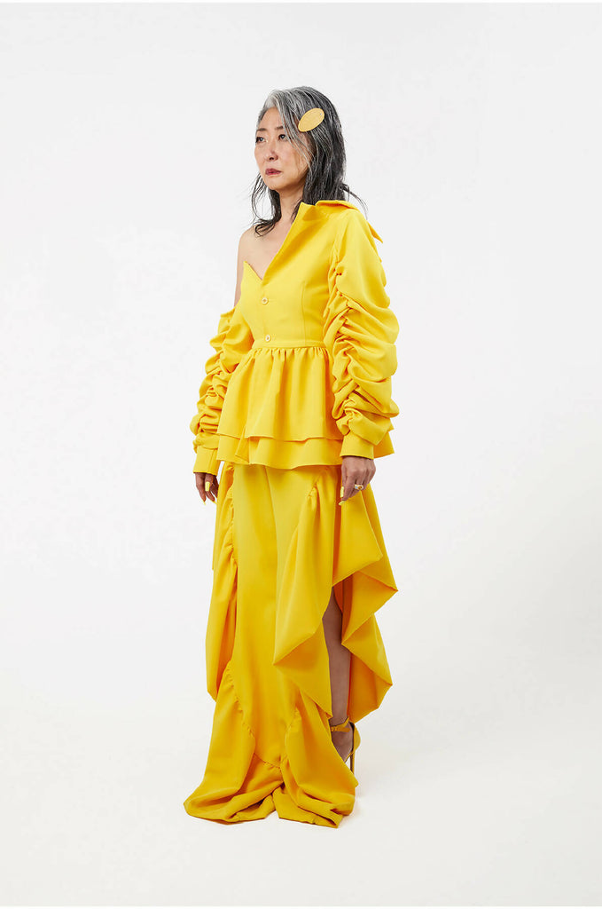 MARIGOLD JACKET WITH ASYMMETRICAL SLEEVES