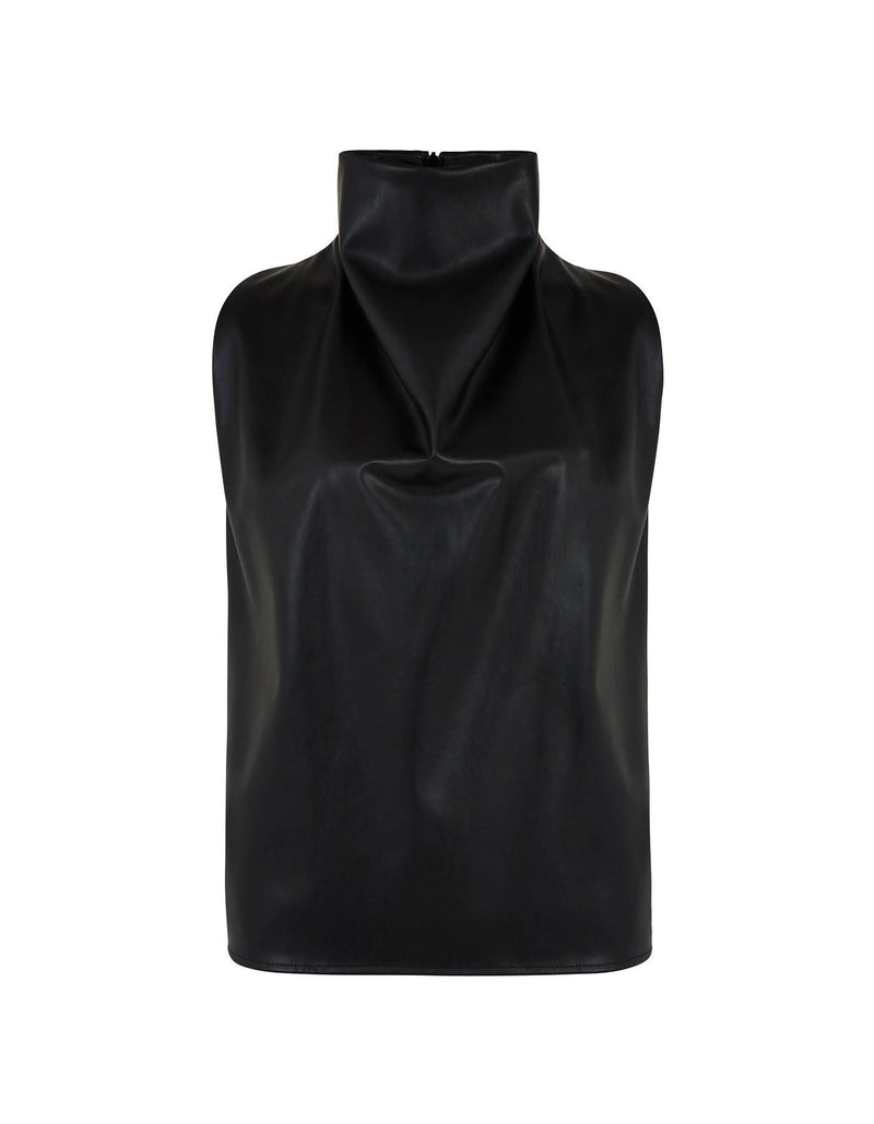 Black Vegan Leather Top