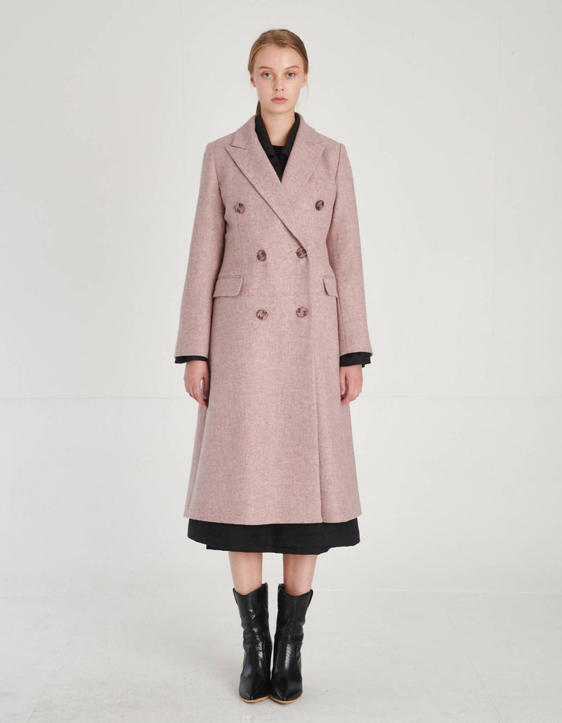 Peaked Lapel Long Coat