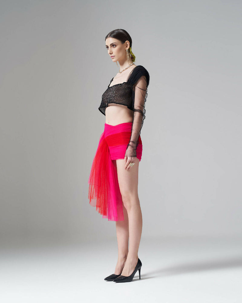 Hand-Draped Mini Skirt