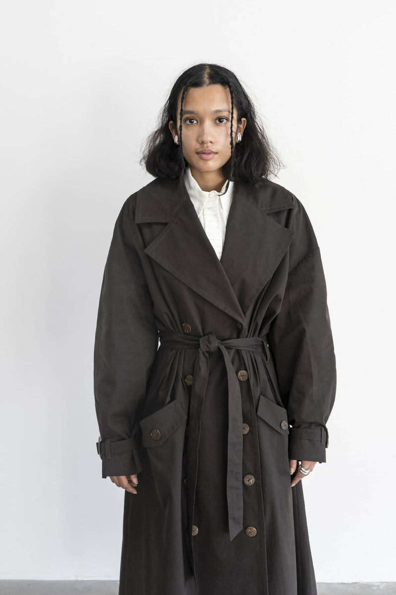 VISHENKA CHOCOLATE TRENCH COAT