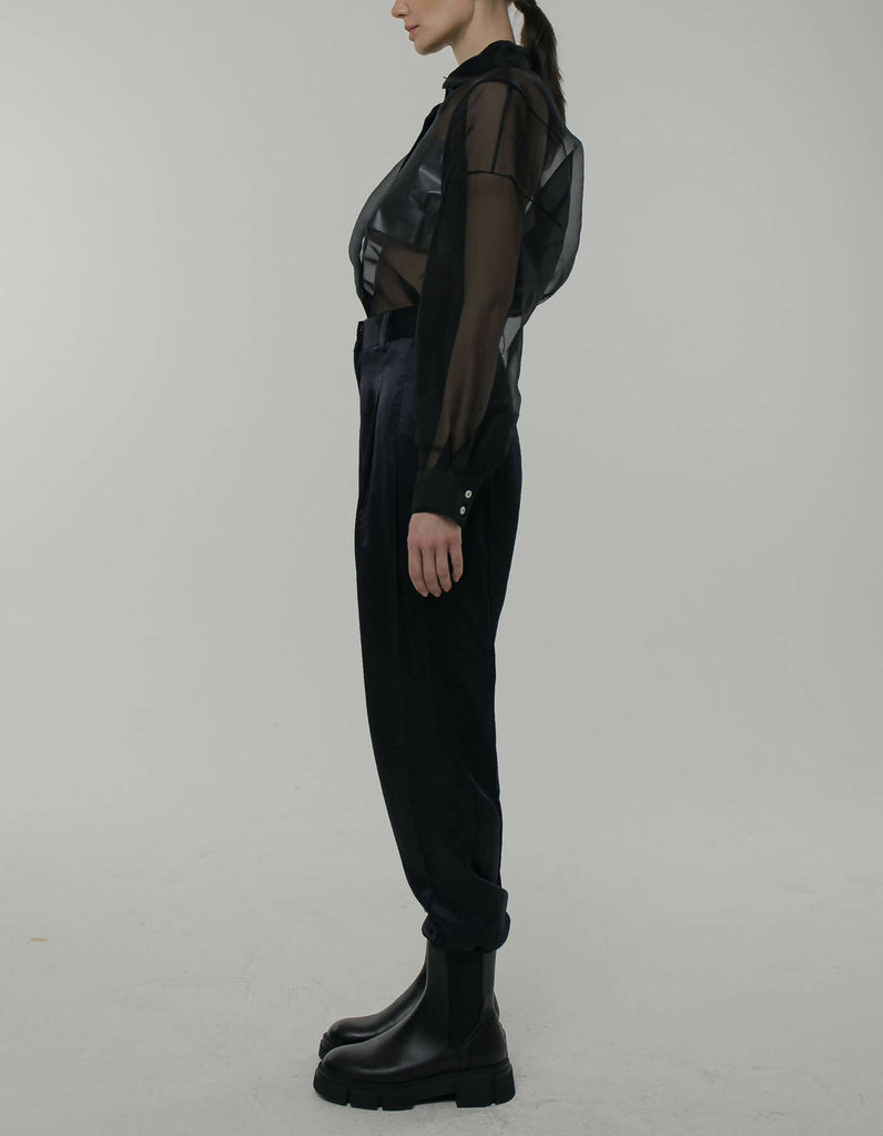 Silk Organza Shirt - Black