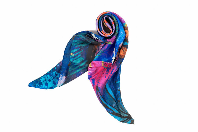 Foxglove & Lupin Silk Scarf