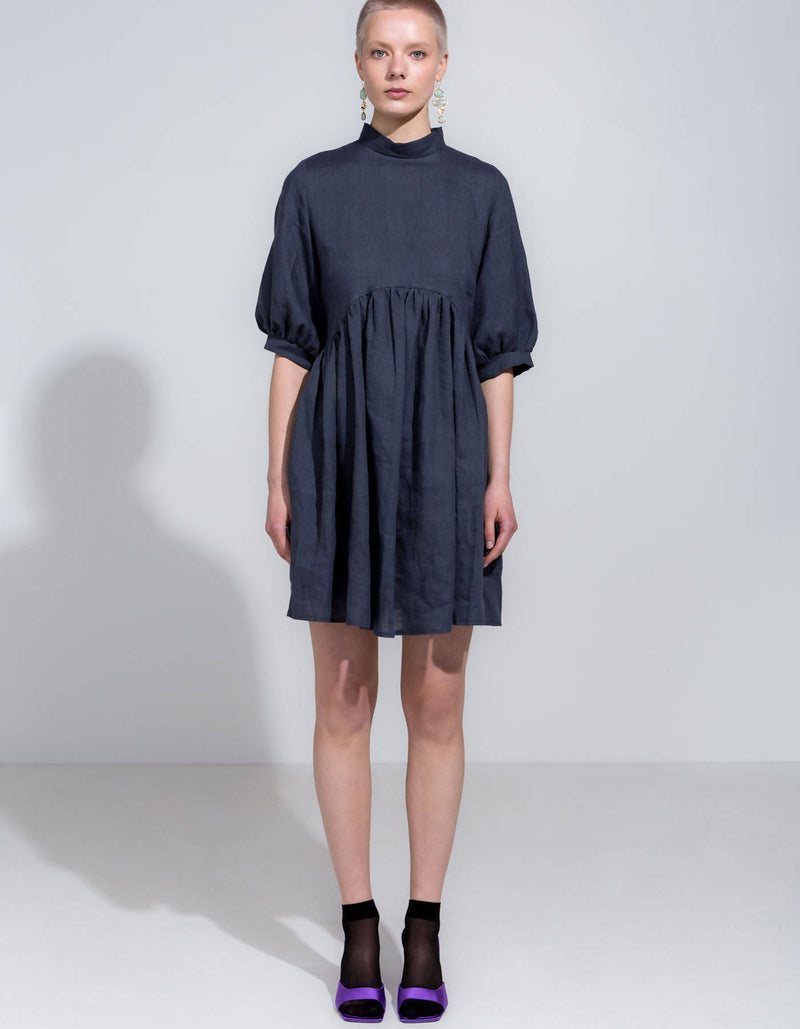 Dark Grey Linen Dress