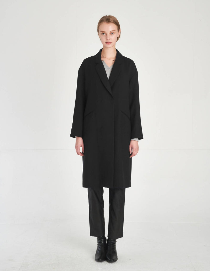 Minimalist Design Loose Fit Wool Coat