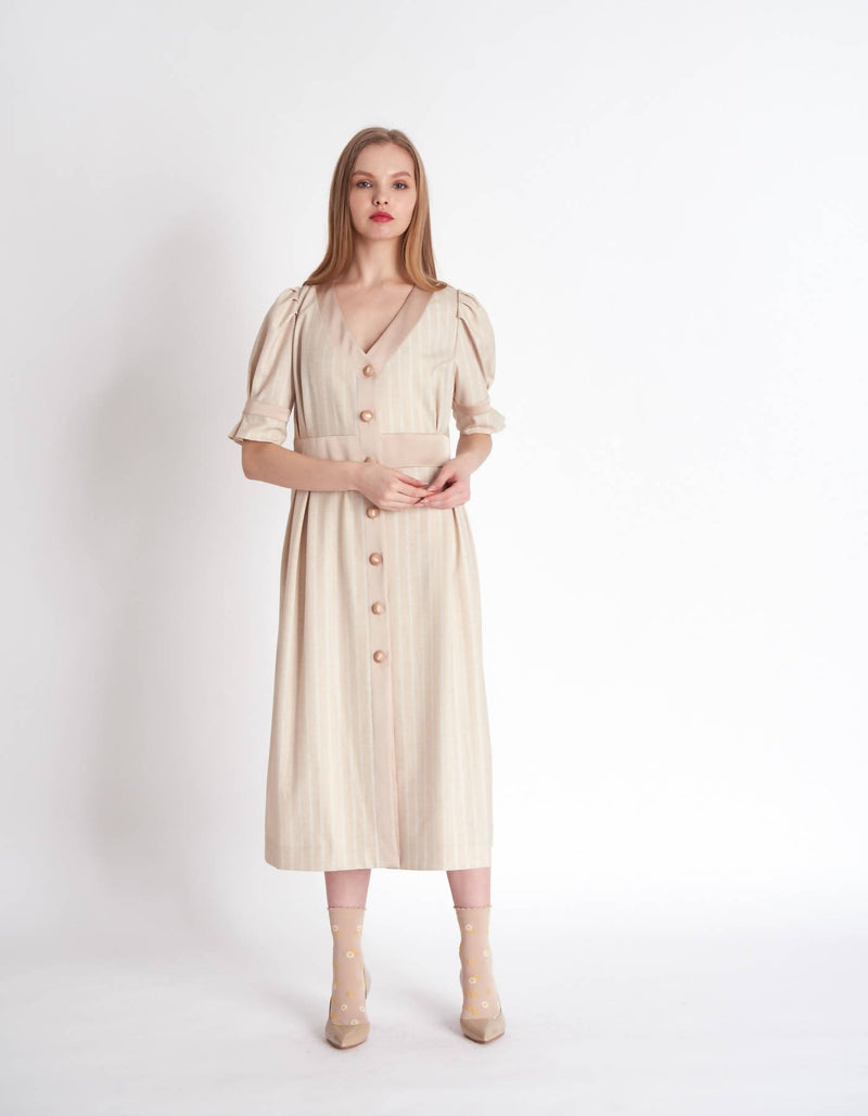 V-neckline Loose Fit Dress