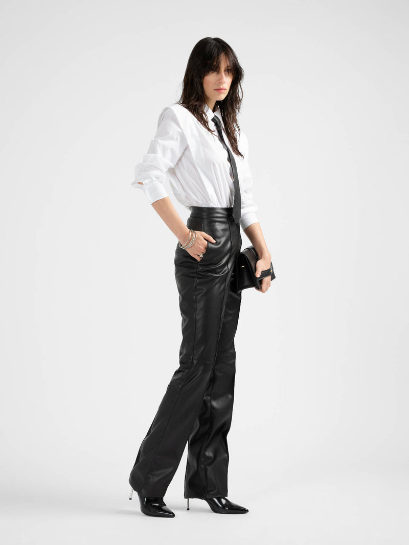 HANNAH Leather Straight Trousers