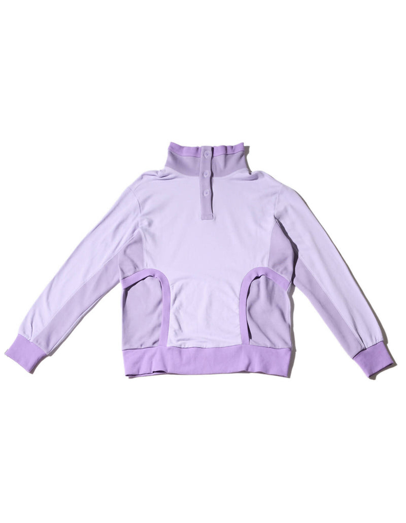 Color Combination Rib Turtle Sweatshirt_Pale Lavender