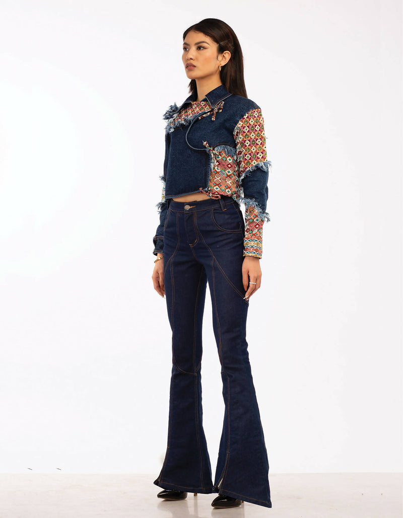 Yahnaa Denim Flare Pants