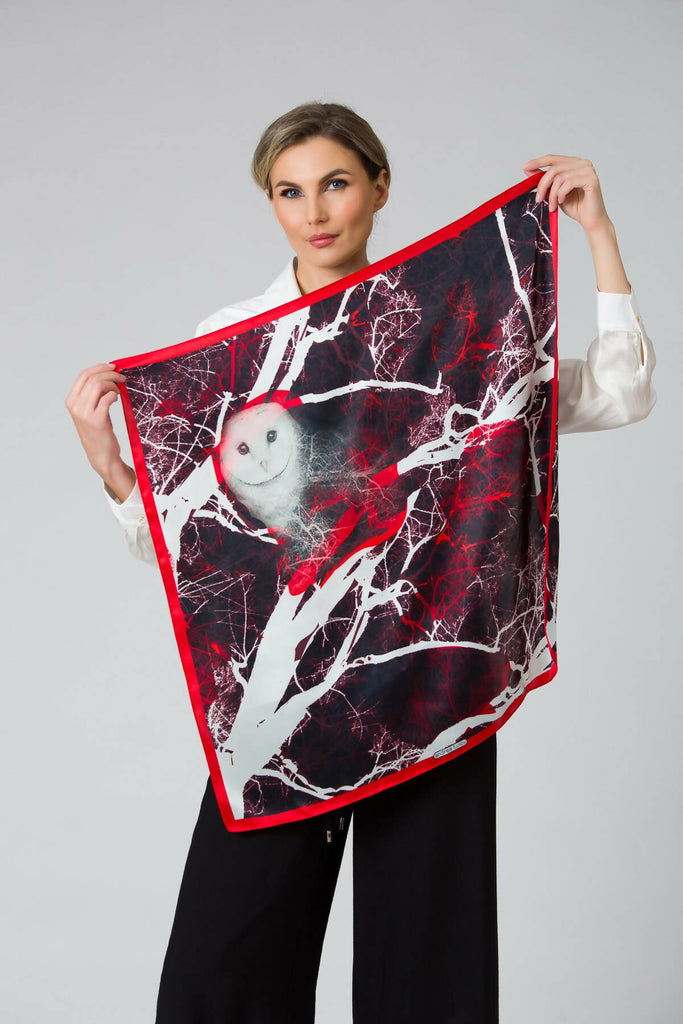 The Red Owl silk scarf