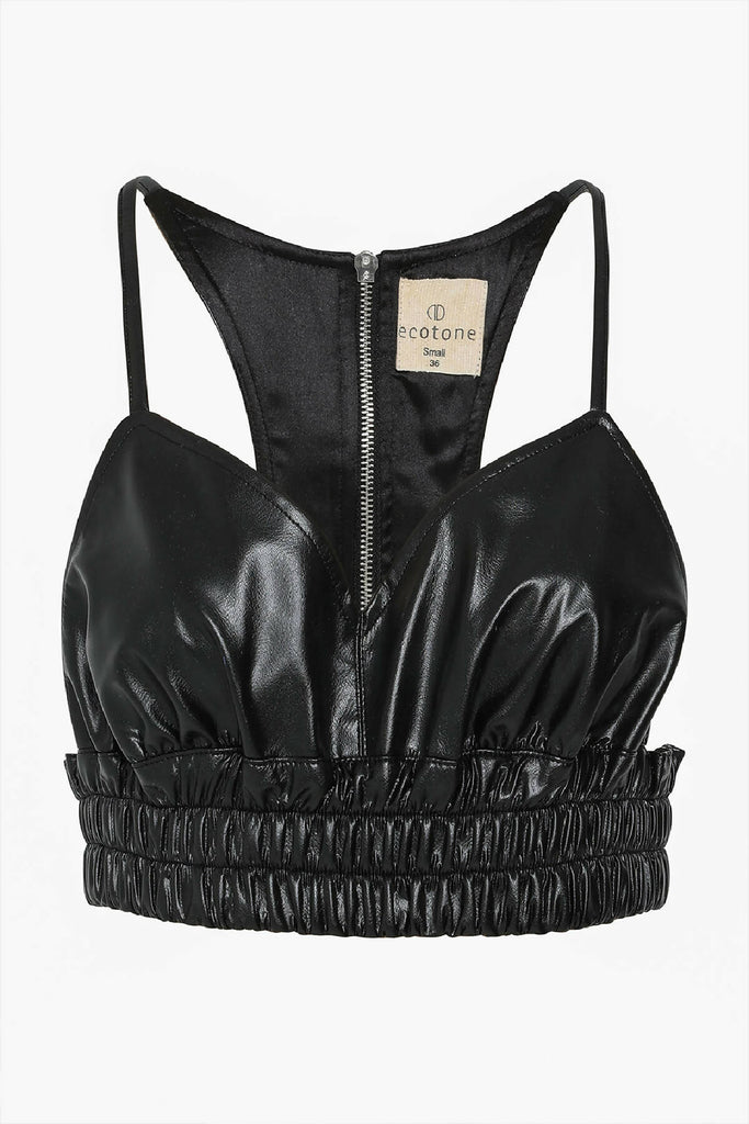 MANHATTAN APPLE LEATHER BUSTIER TOP