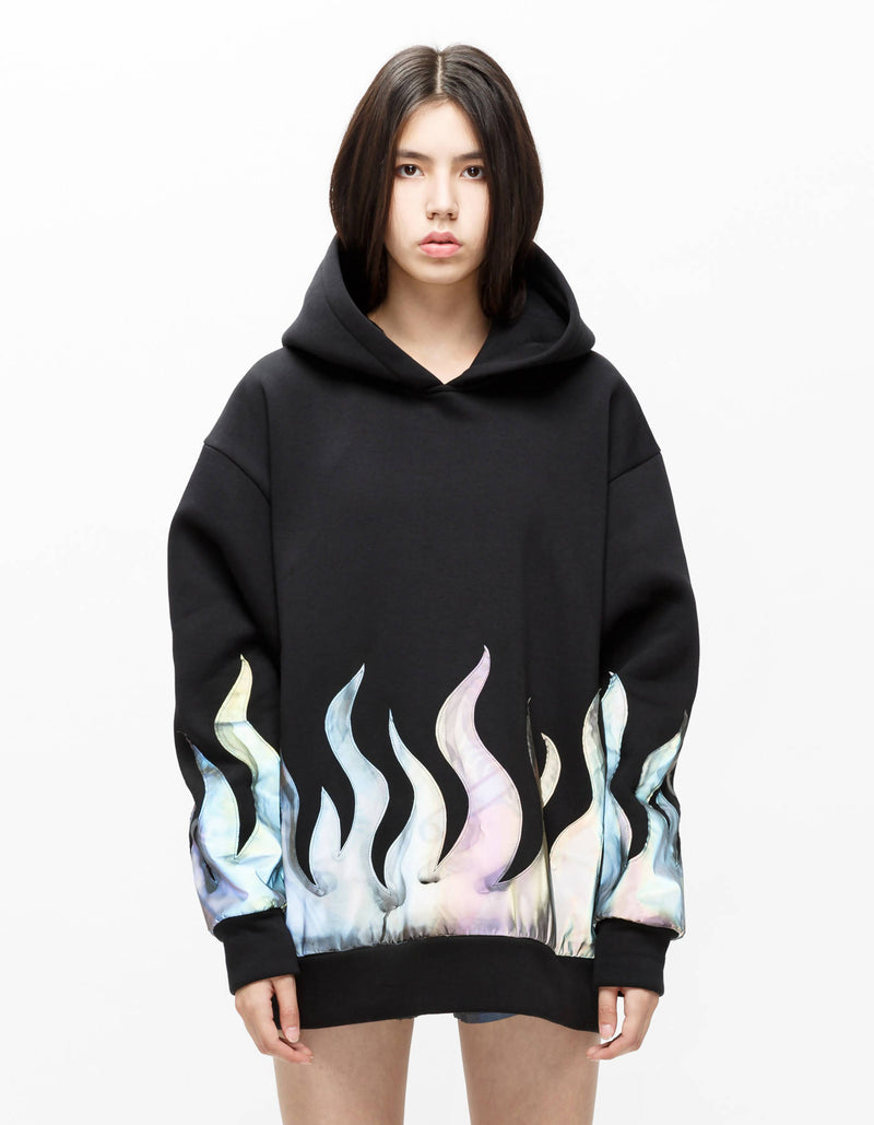 Hoodie with Reflective Fire