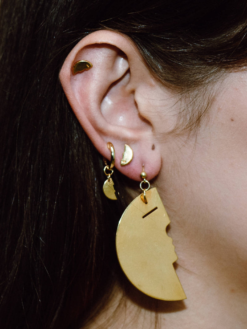 Two Make One Hoop Earrings / / Golden