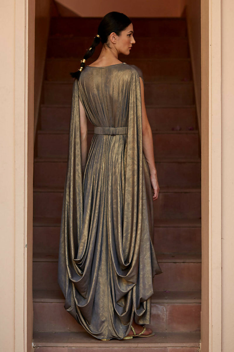 Drape Gown & Detachable Hand Embroidered Belt