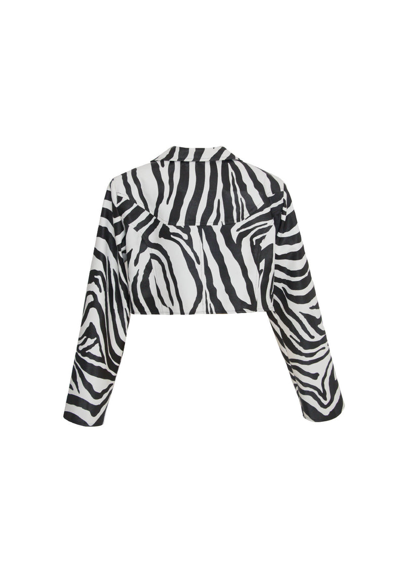 Faux Zebra Leather Jacket