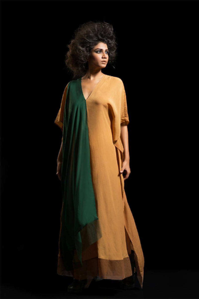 Brown & Olive Kaftan Dress