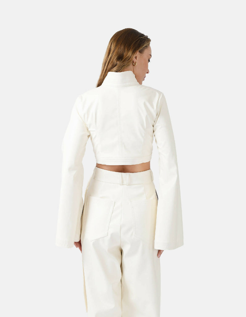 Hush Cropped Jacket White