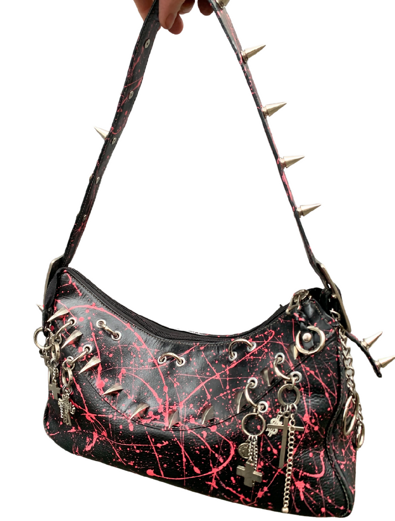 Pink Splatter Leather Bag