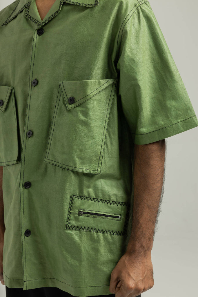 Emerald Elegance Handmade Shirt