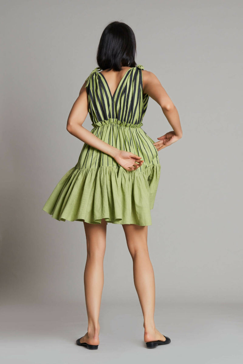 Lakeerein Green Frill Dress