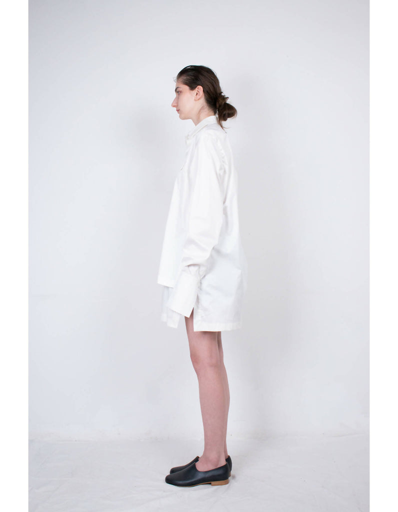 White Layered Cotton Shirt