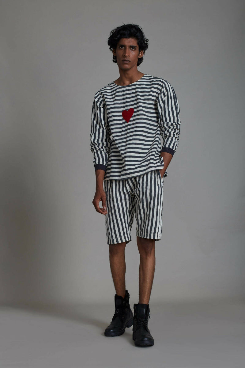 Black Stripe Heart T-shirt